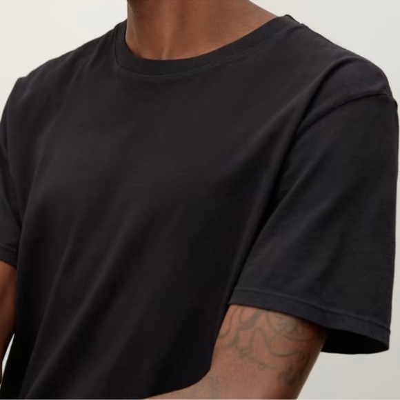 Everlane Uniform Organic Cotton Crew Short Sleeve T-shirt Black (Medium) basic - Picture 2 of 5